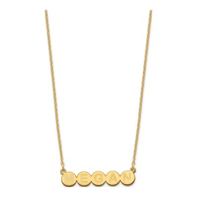 Gold-Plated Sterling Silver Personalized 5-Letter Bubble Name Necklace – view 2