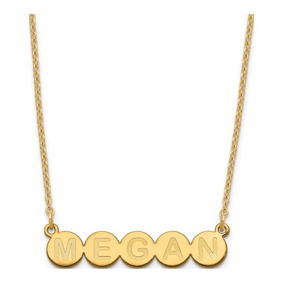 Gold-Plated Sterling Silver Personalized 5-Letter Bubble Name Necklace
