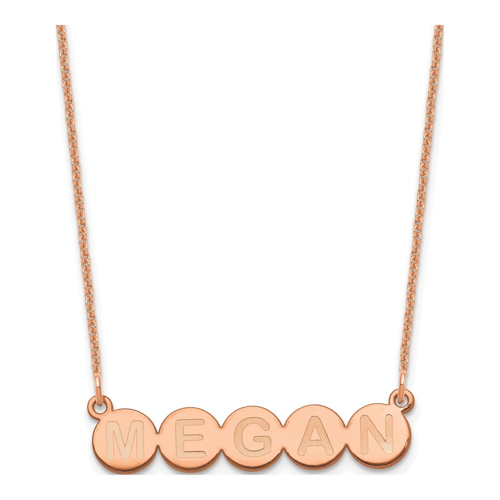 14K Rose Gold Personalized 5-Letter Bubble Necklace