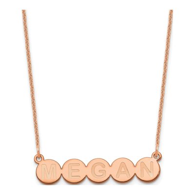 14K Rose Gold Personalized 5-Letter Bubble Necklace