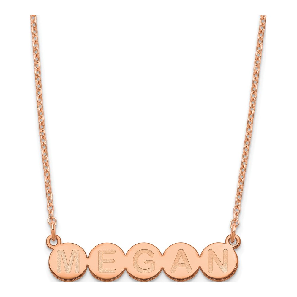 Rose Gold-Plated Sterling Silver Personalized 5-Letter Bubble Name Necklace