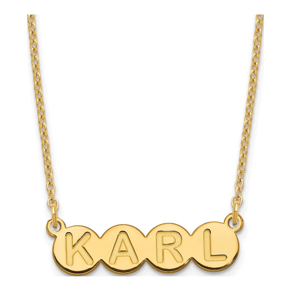 Gold-Plated Sterling Silver Personalized 4-Letter Bubble Necklace