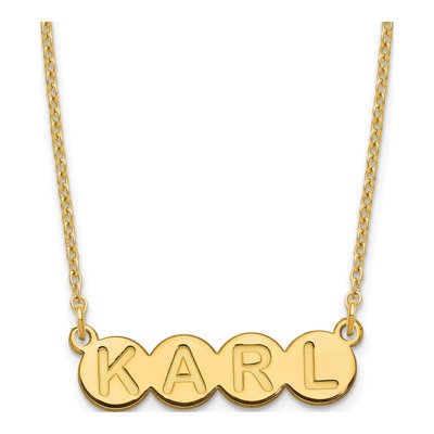 Gold-Plated Sterling Silver Personalized 4-Letter Bubble Necklace