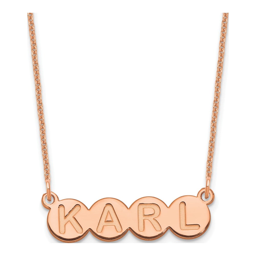 14K Rose Gold 4-Letter Bubble Name Necklace