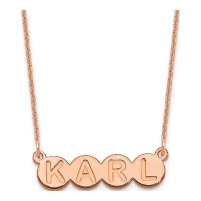 14K Rose Gold 4-Letter Bubble Name Necklace
