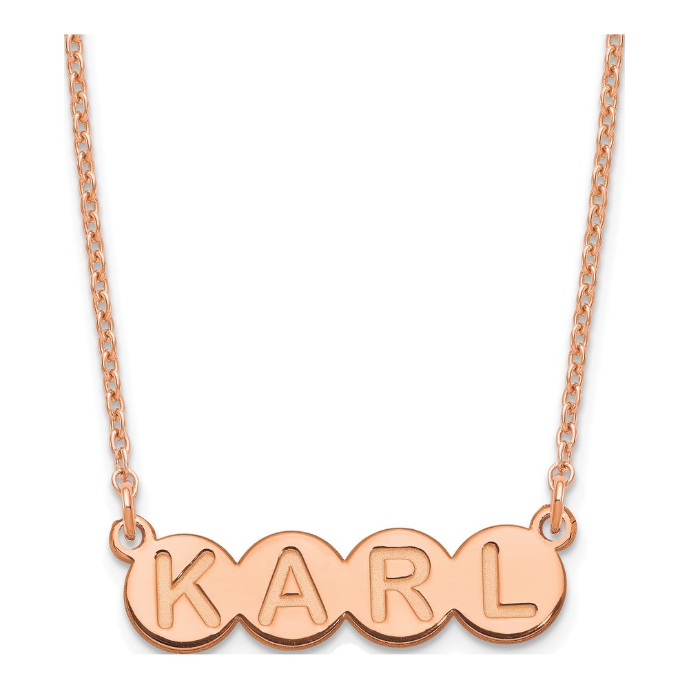 Rose Gold-Plated Sterling Silver 4-Letter Bubble Name Necklace