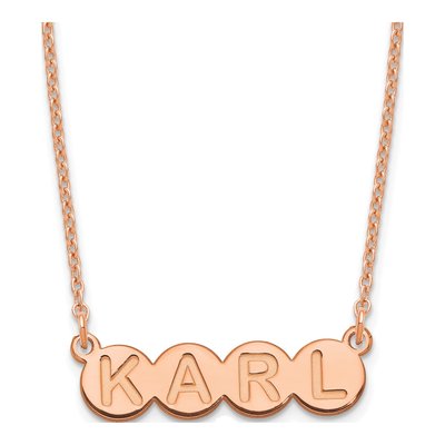 Rose Gold-Plated Sterling Silver 4-Letter Bubble Name Necklace