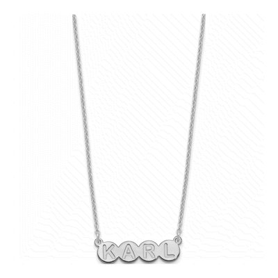 Sterling Silver Personalized 4-Letter Bubble Necklace – view 2