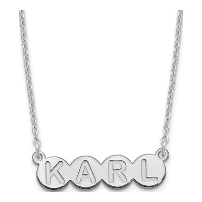 Sterling Silver Personalized 4-Letter Bubble Necklace