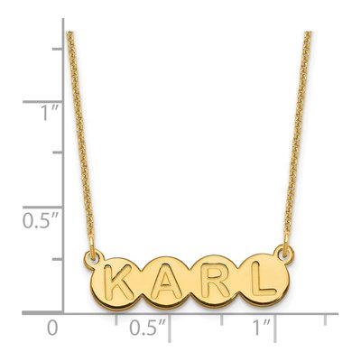 14K Yellow Gold Personalized 4-Letter Bubble Necklace – view 3