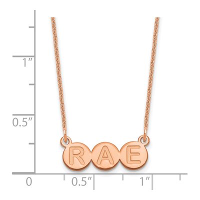 14K Rose Gold Personalized 3-Letter Bubble Necklace – view 2