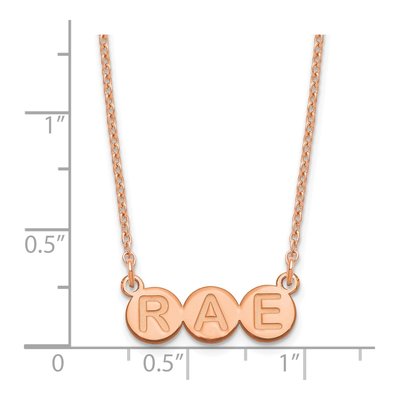 Rose Gold-Plated Sterling Silver Personalized 3-Letter Bubble Necklace – view 2
