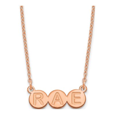 Rose Gold-Plated Sterling Silver Personalized 3-Letter Bubble Necklace