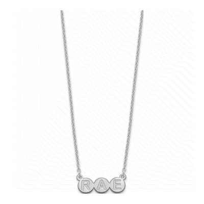 Sterling Silver Personalized 3-Letter Bubble Initial Necklace – view 2
