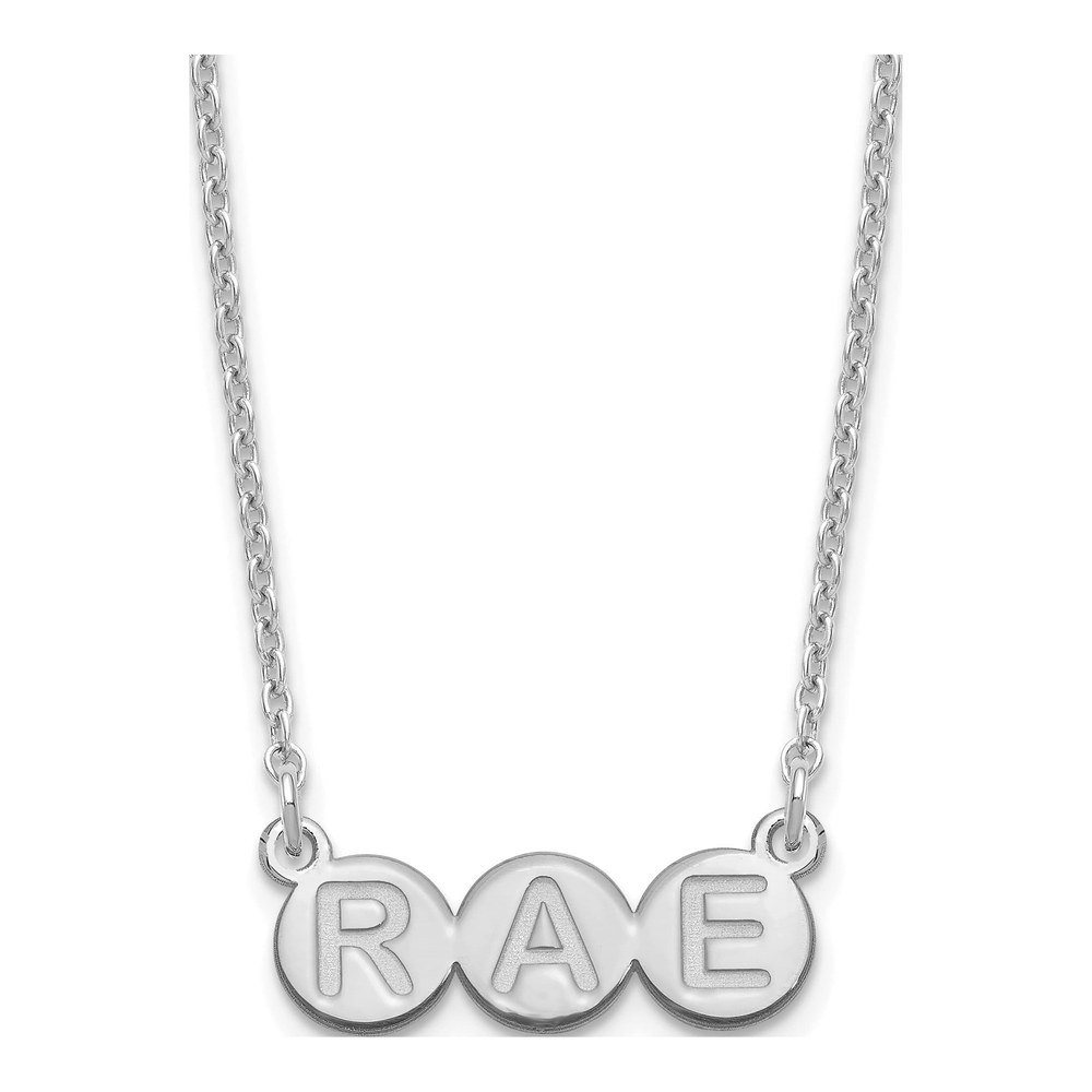Sterling Silver Personalized 3-Letter Bubble Initial Necklace