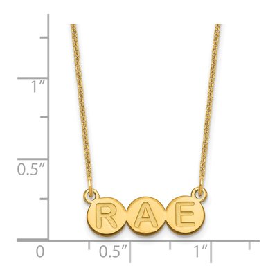 14K Yellow Gold 3-Letter Bubble Initial Necklace – view 3