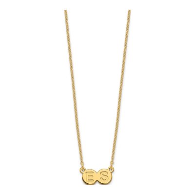 Gold-Plated Sterling Silver Personalized 2-Letter Bubble Initial Necklace – view 2