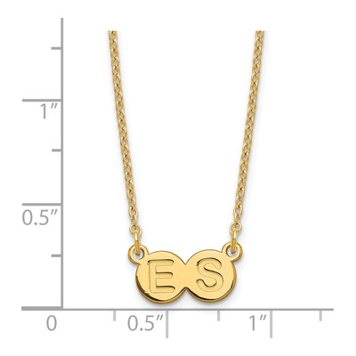 Gold-Plated Sterling Silver Personalized 2-Letter Bubble Initial Necklace – view 3