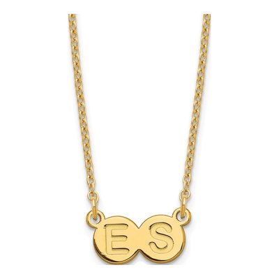 Gold-Plated Sterling Silver Personalized 2-Letter Bubble Initial Necklace