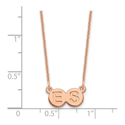 14K Rose Gold 2-Letter Bubble Initial Necklace – view 2