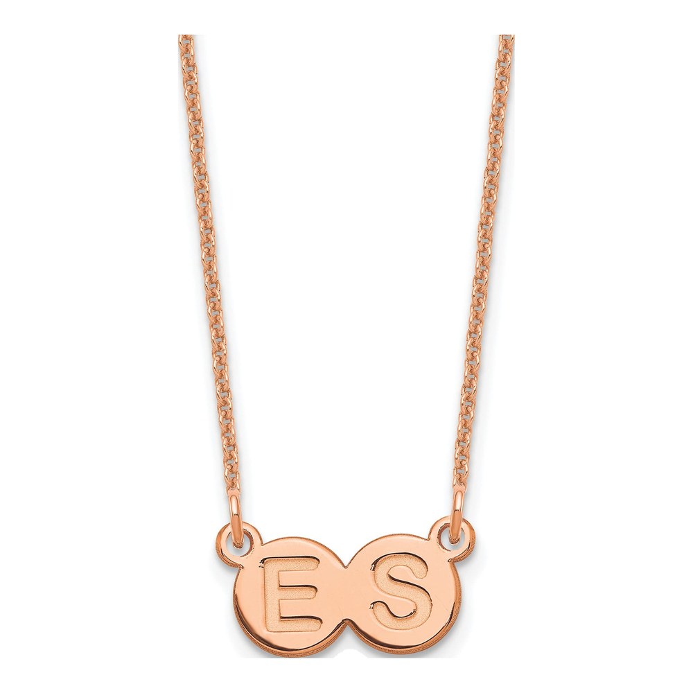 14K Rose Gold 2-Letter Bubble Initial Necklace