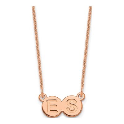 14K Rose Gold 2-Letter Bubble Initial Necklace