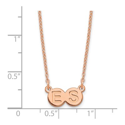 Rose Gold-Plated Sterling Silver Personalized 2-Letter Bubble Necklace – view 2