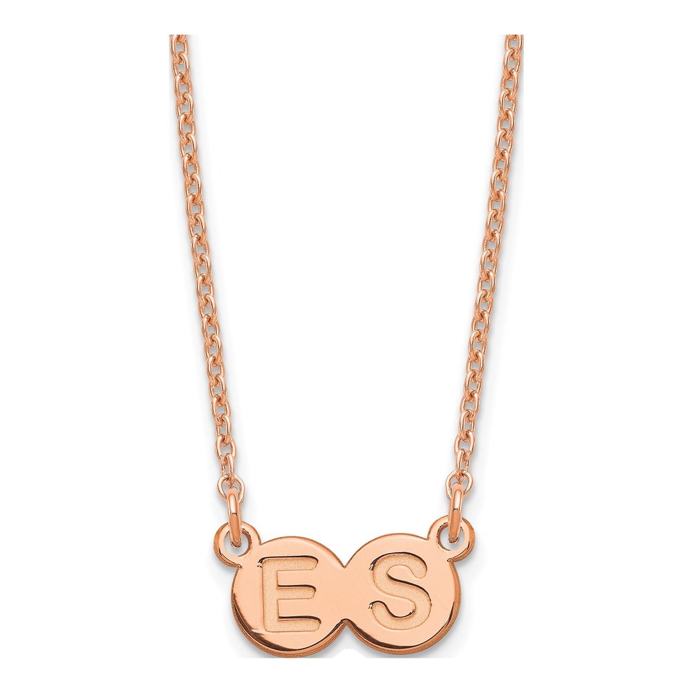 Rose Gold-Plated Sterling Silver Personalized 2-Letter Bubble Necklace