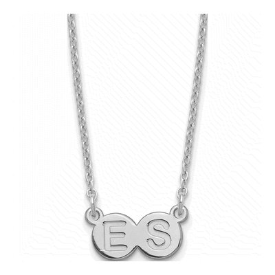 Sterling Silver Personalized 2-Letter Bubble Necklace