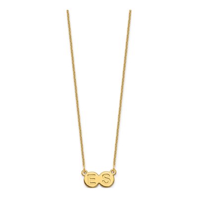 14K Yellow Gold Personalized 2-Letter Bubble Necklace – view 2