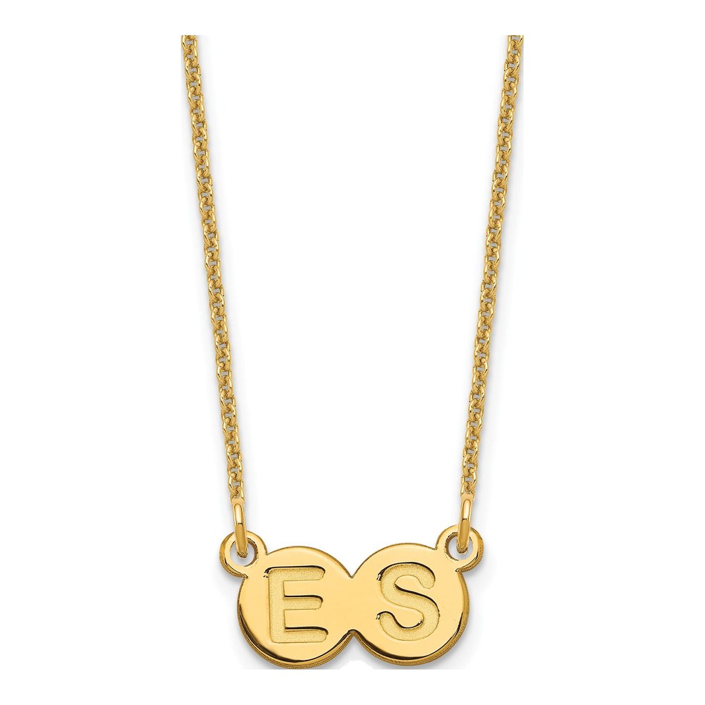 14K Yellow Gold Personalized 2-Letter Bubble Necklace