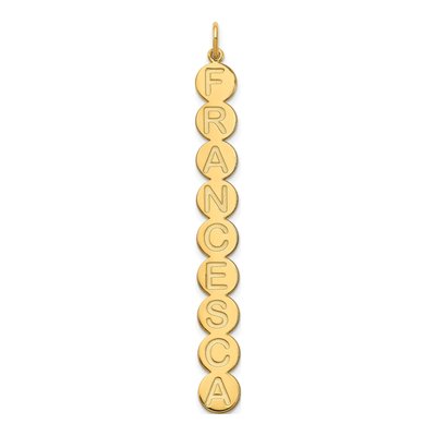 14K Yellow Gold Personalized 9-Letter Bubble Pendant