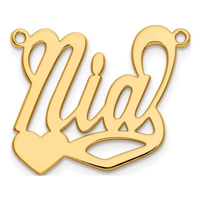 Gold-Plated Sterling Silver Personalized Heart Name Plate Pendant – view 2