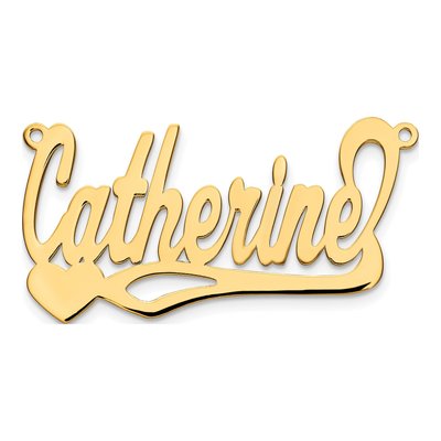 Gold-Plated Sterling Silver Personalized Heart Name Plate Pendant – view 3