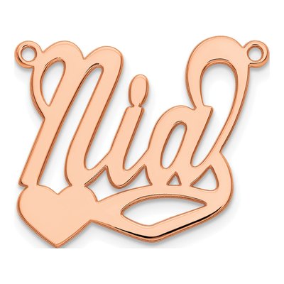 14K Rose Gold Personalized Heart Name Plate Pendant – view 2