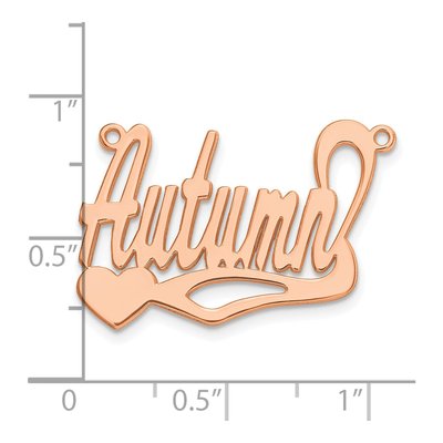 14K Rose Gold Personalized Heart Name Plate Pendant – view 5
