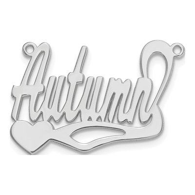 Sterling Silver Personalized Heart Name Plate Pendant