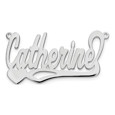 14K White Gold Personalized Heart Name Plate Pendant – view 3