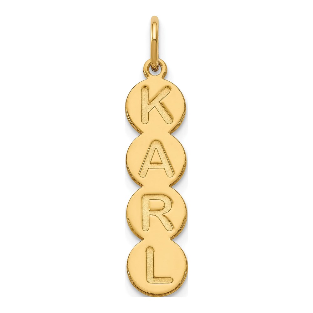 Gold-Plated Sterling Silver Personalized 4-Letter Bubble Pendant