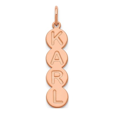 14K Rose Gold 4-Letter Bubble Pendant