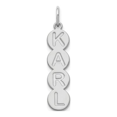 Sterling Silver Personalized 4-Letter Bubble Pendant