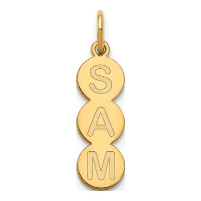 Gold-Plated Sterling Silver Personalized 3-Letter Bubble Pendant