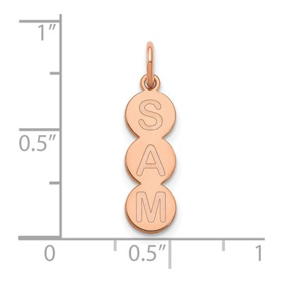 14K Rose Gold 3-Letter Bubble Pendant – view 2