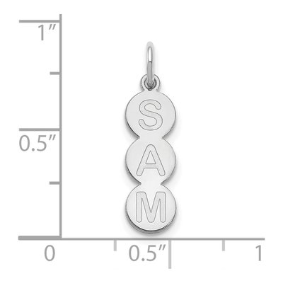 14K White Gold 3-Letter Bubble Pendant – view 2