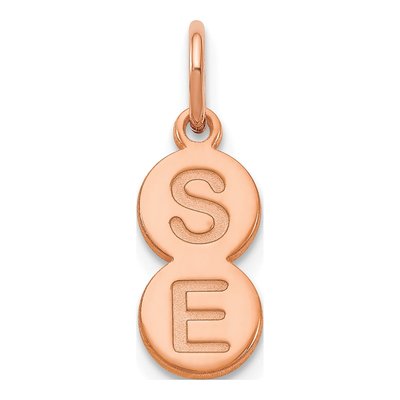 14K Rose Gold 2-Letter Bubble Pendant