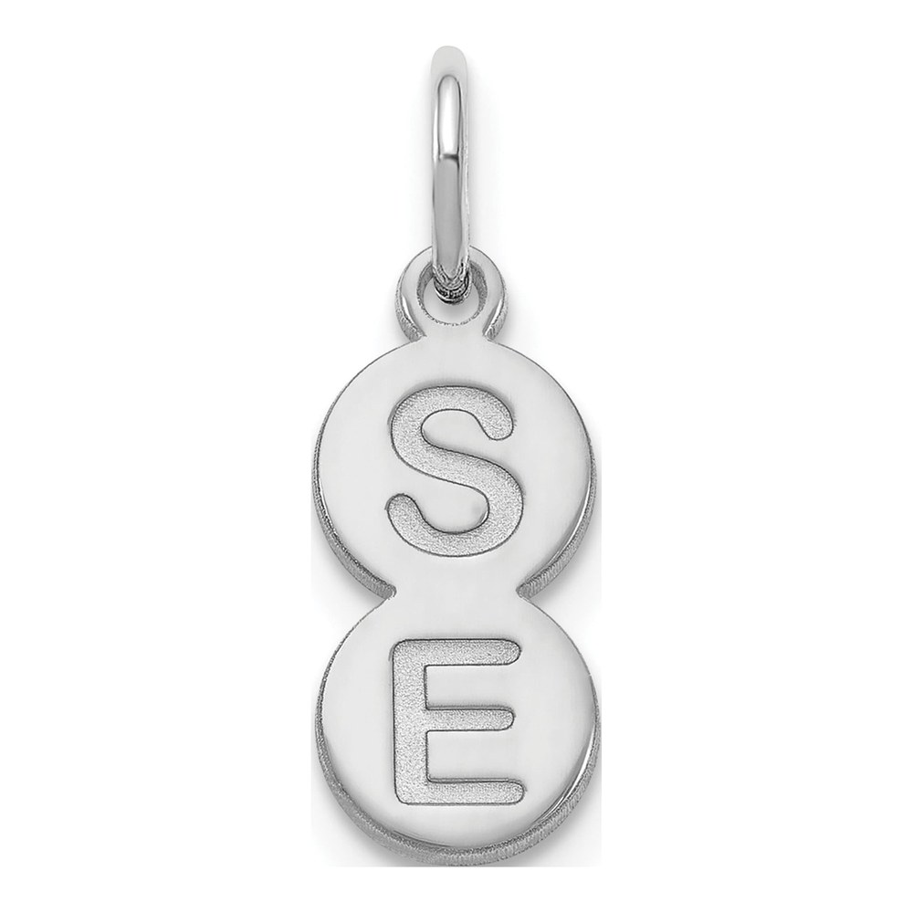 14K White Gold Rhodium-Plated 2 Letter Bubble Pendant
