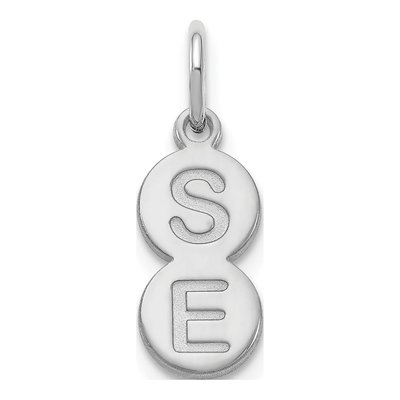 14K White Gold 2-Letter Bubble Initial Pendant