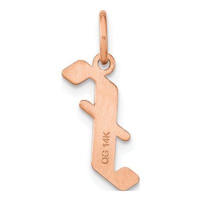 Rose Gold-Plated Sterling Silver Letter F Pendant – view 3