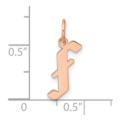 Rose Gold-Plated Sterling Silver Letter F Pendant – view 4