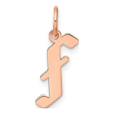 Rose Gold-Plated Sterling Silver Letter F Pendant
